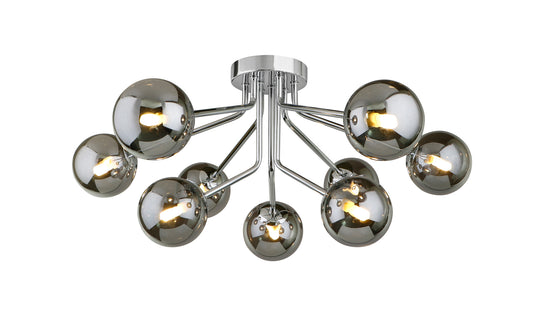 Jute 9 Light Semi Flush Polished Chrome