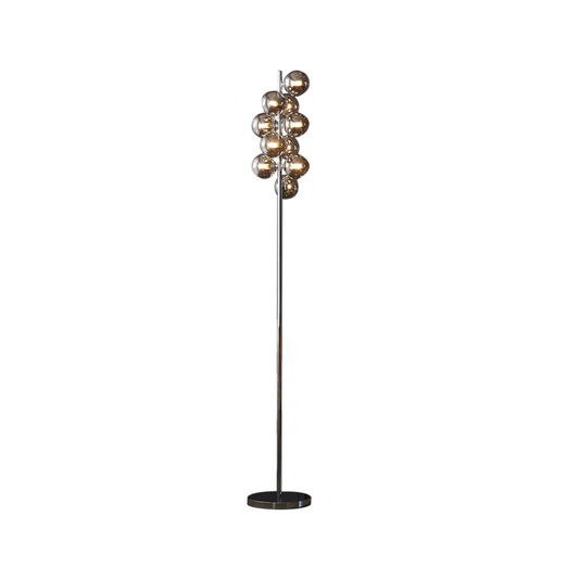 Jute 10 Light Floor Lamp Polished Chrome