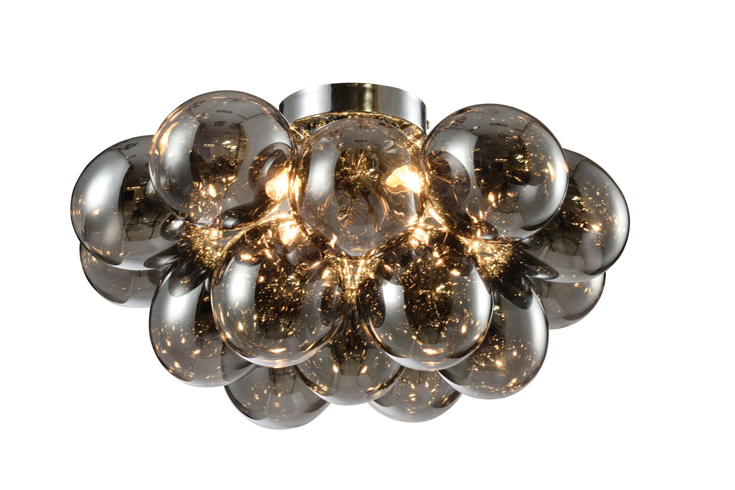 Sorrel 4 Light Semi Flush - Smoke/Cognac/Iridescent Glass