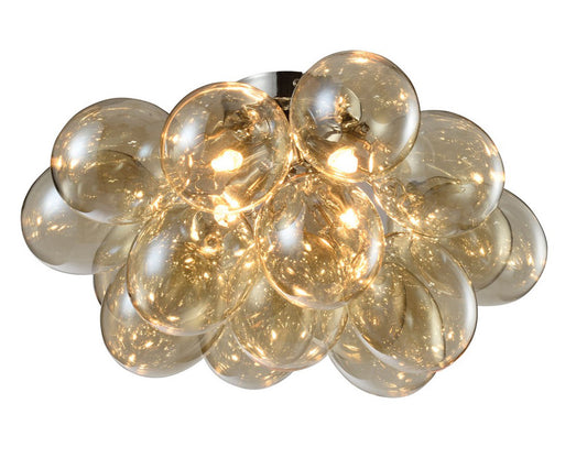 Sorrel 4 Light Semi Flush - Smoke/Cognac/Iridescent Glass