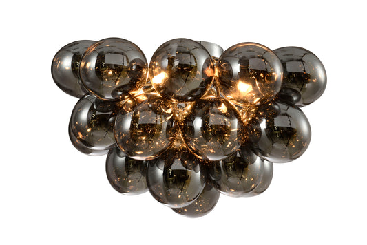 Sorrel 6 Light Semi Flush - Smoke/Cognac/Iridescent Glass