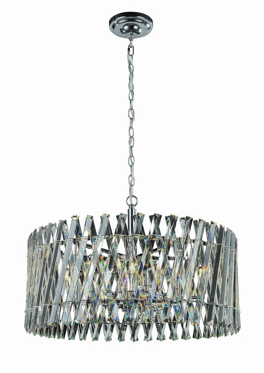 Geode 12 Light Chrome Flush Pendant