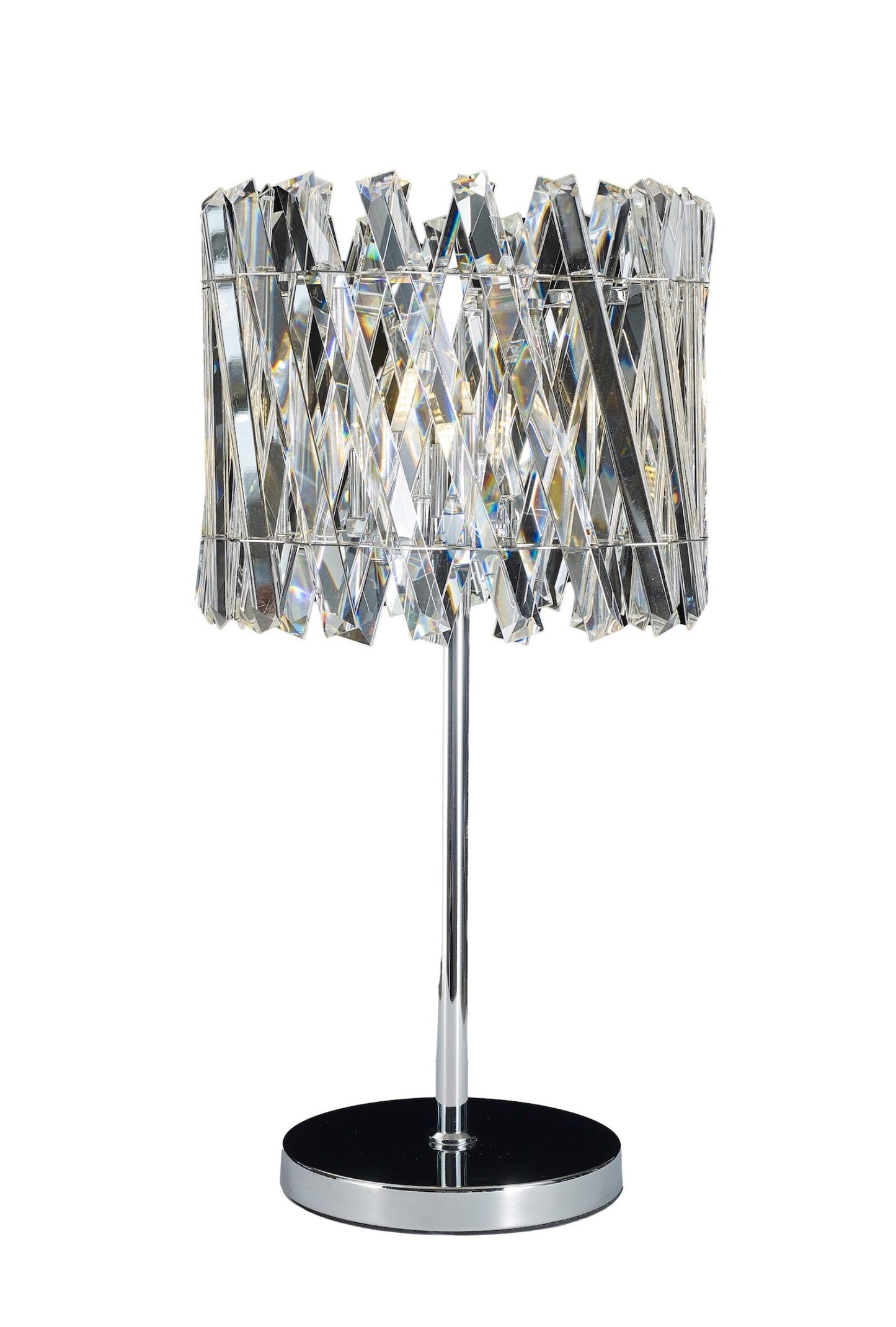 Geode 3 Light Chrome Table Lamp