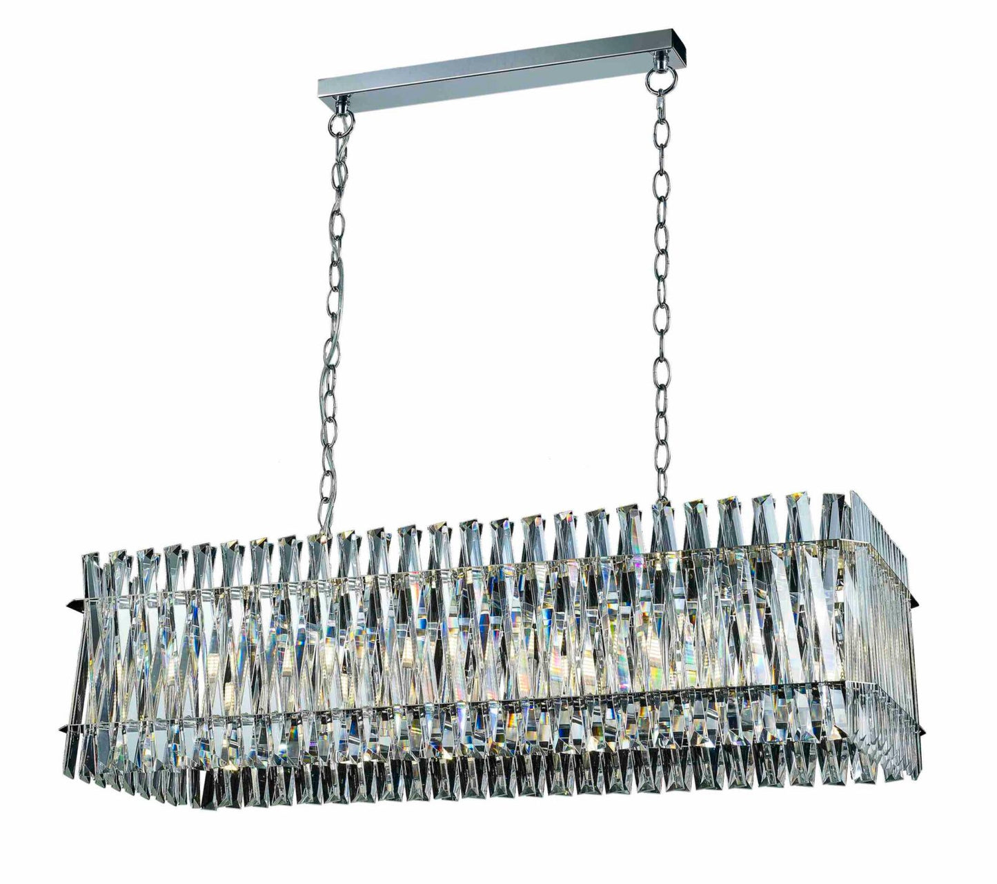 Geode 10 Light Chrome Bar Pendant
