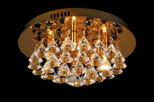 Spencer 4 Light Round Crystal Flush