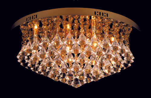 Spencer 6 Light Round Crystal Flush