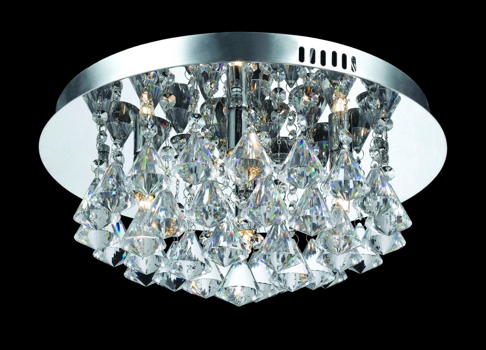 Spencer 4 Light Round Crystal Flush