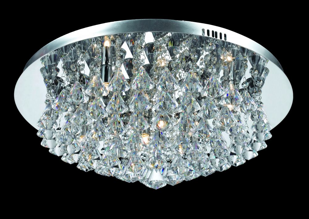 Spencer 8 Light Round Crystal Flush