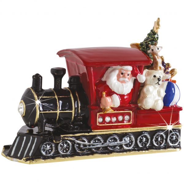 Santa on the Train Trinket Box