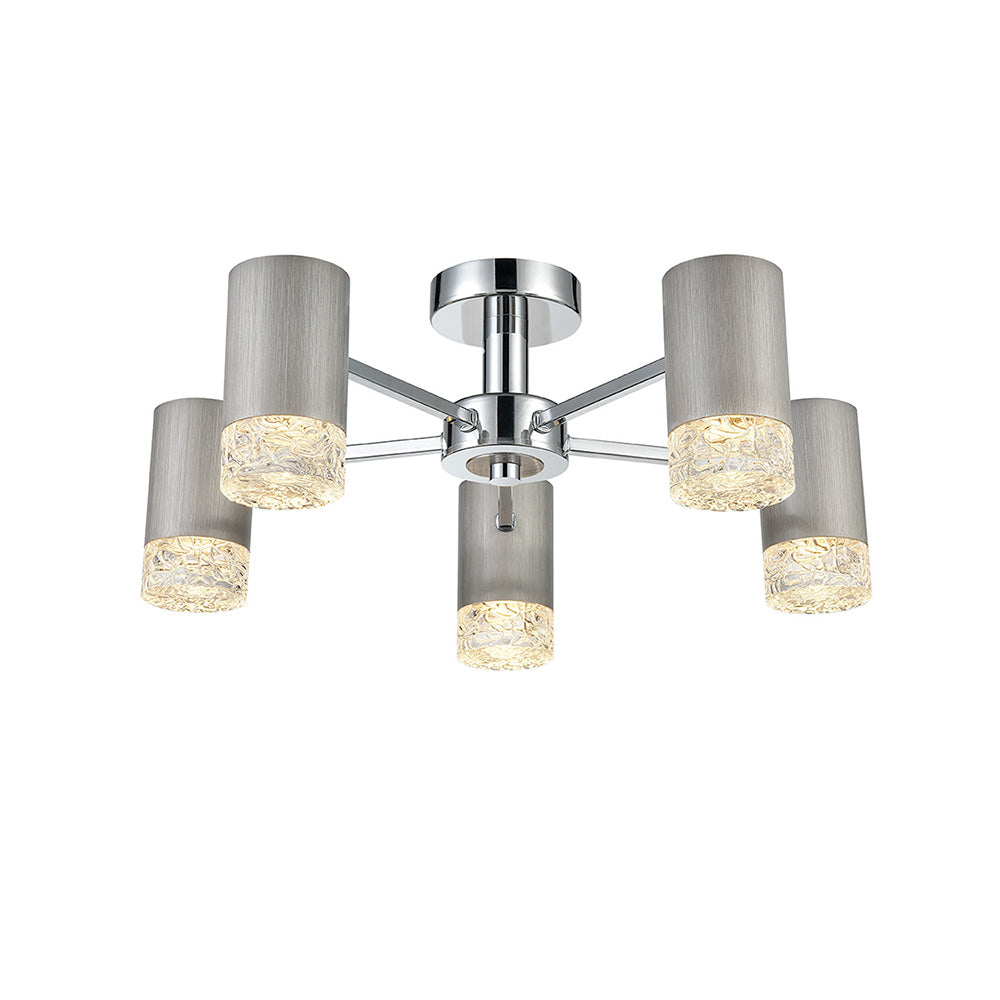 Champney 5 Light Semi-Flush - Silver