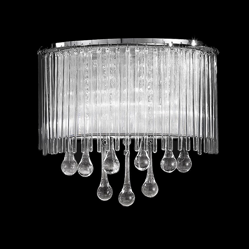 Hurn Double Chrome & Crystal Wall Light