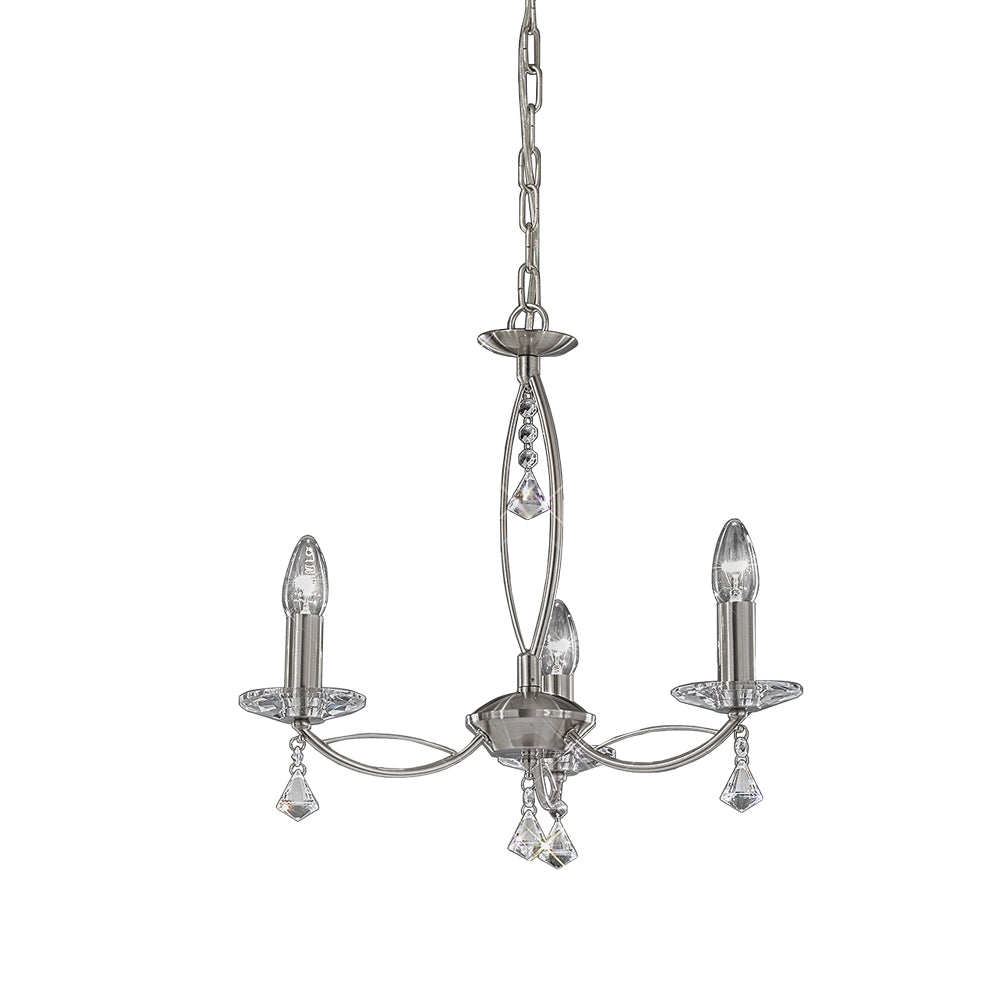 Richmond 3 Light Semi-Flush Pendant - Satin Nickel