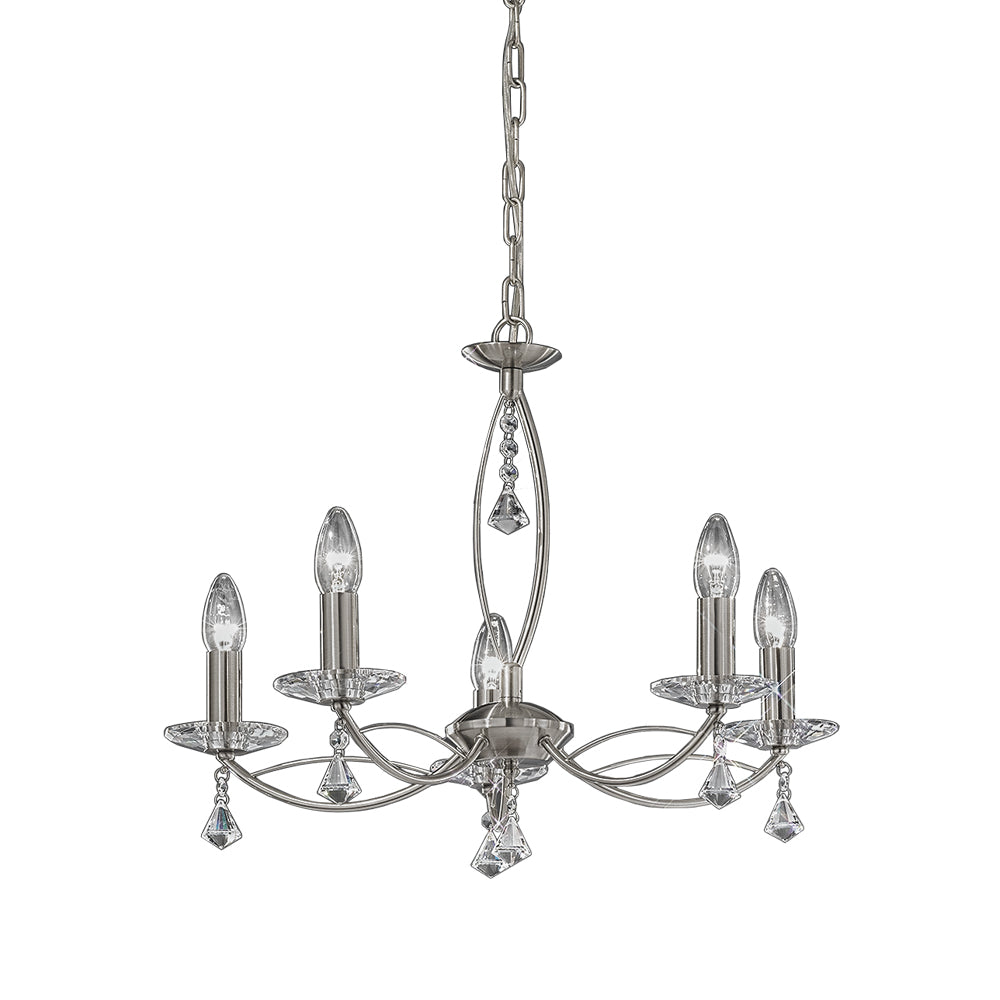 Richmond 5 Light Semi Flush Pendant -  Satin Nickel