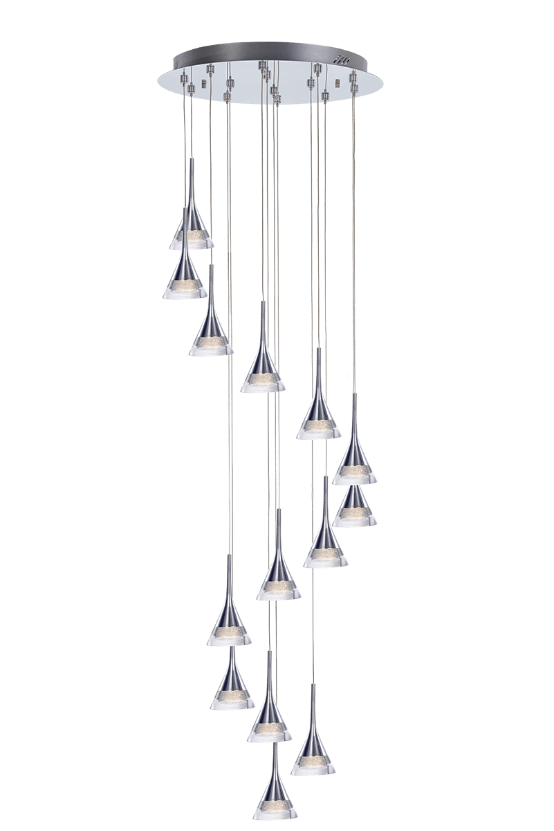 Mace 14 Light LED Round Spiral Pendant
