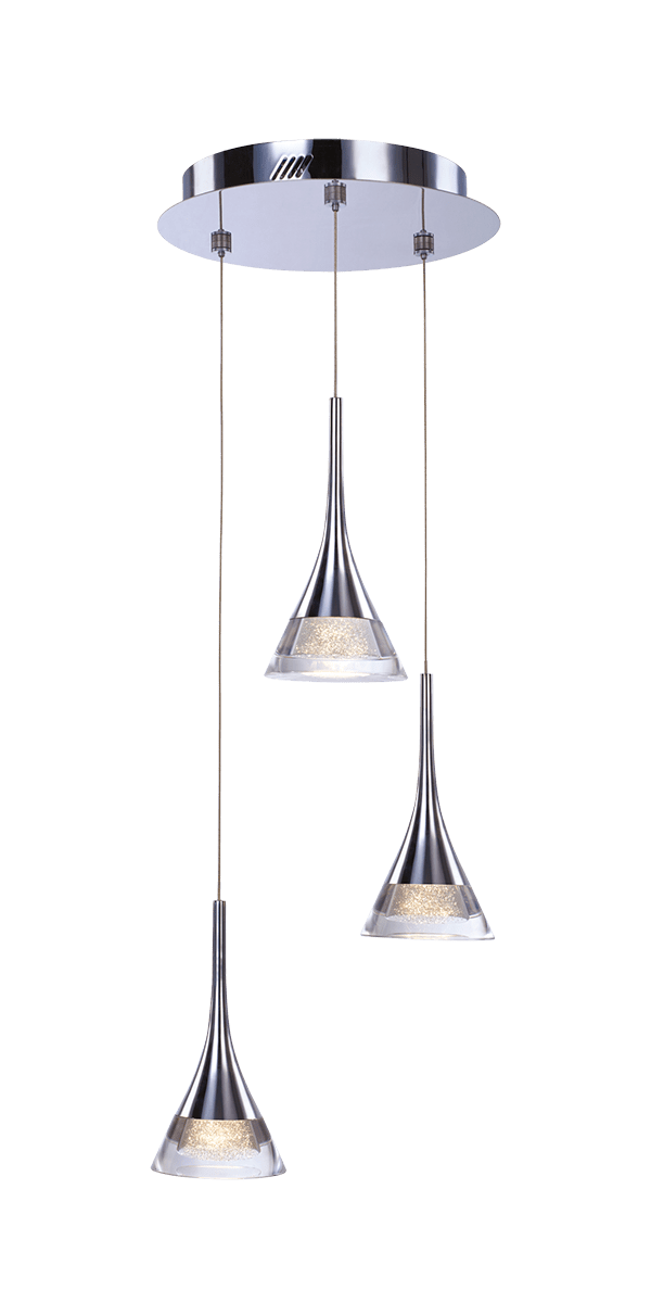 Mace 3 Light LED Spiral Pendant