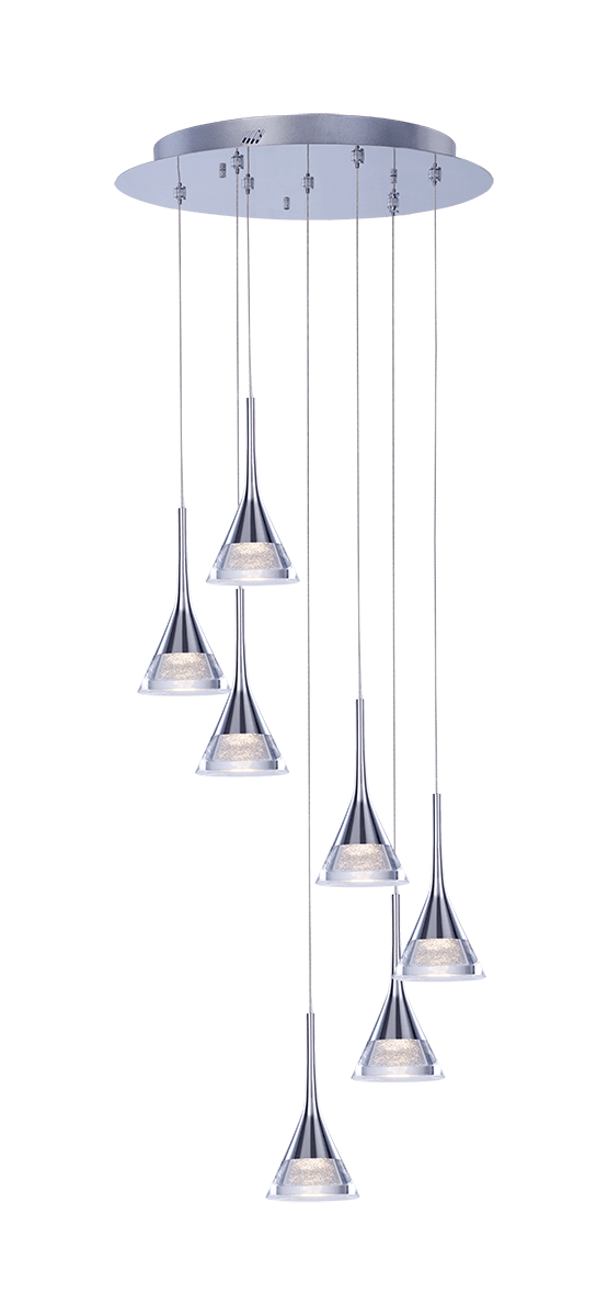 Mace 7 Light LED Spiral Pendant