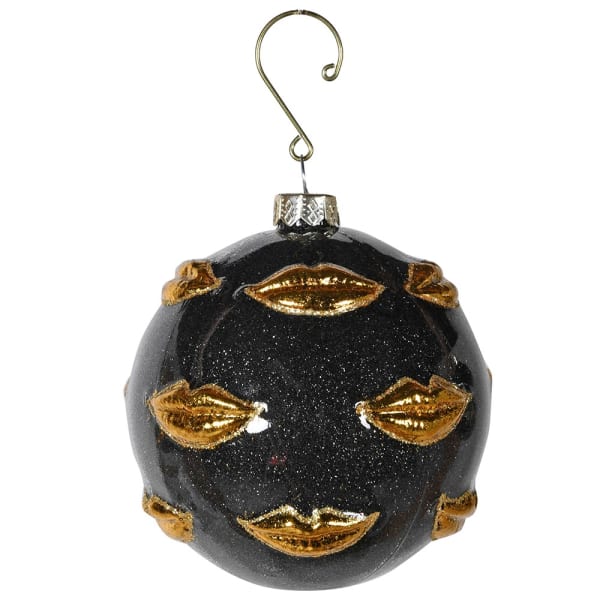 Black & Gold Lips Bauble