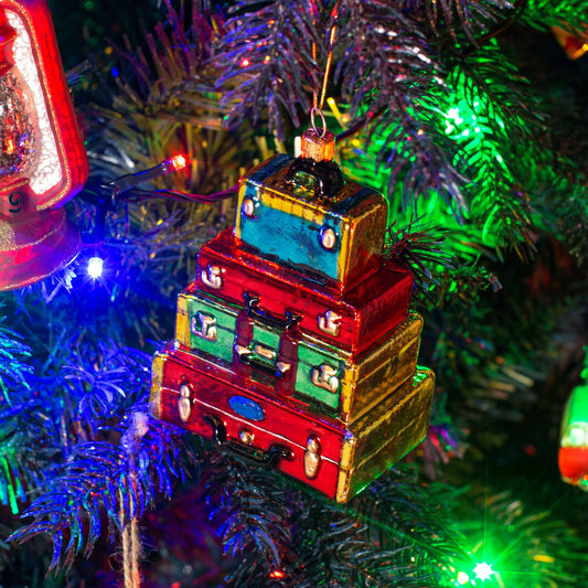Luggage Glass Bauble
