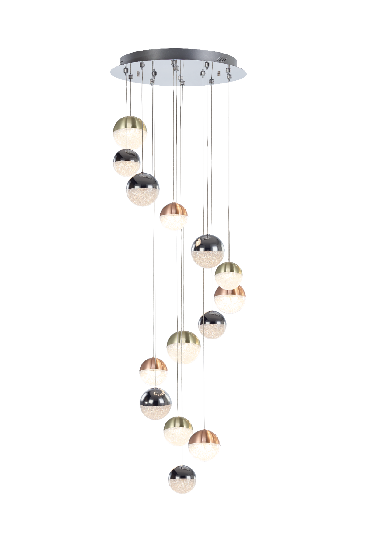 Spark 14 Light Spiral Pendant - Various Colour Options