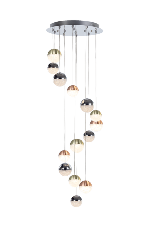 Spark 14 Light Spiral Pendant - Various Colour Options