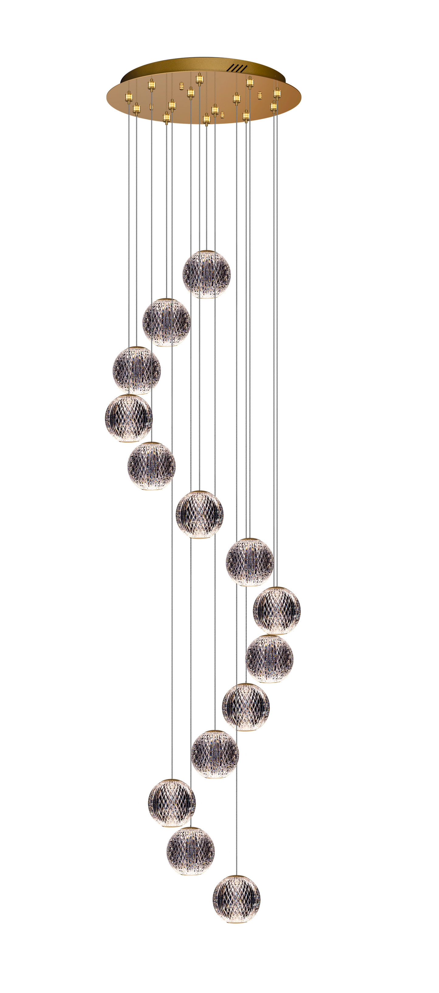Maxim 14 Light Round Spiral Pendant