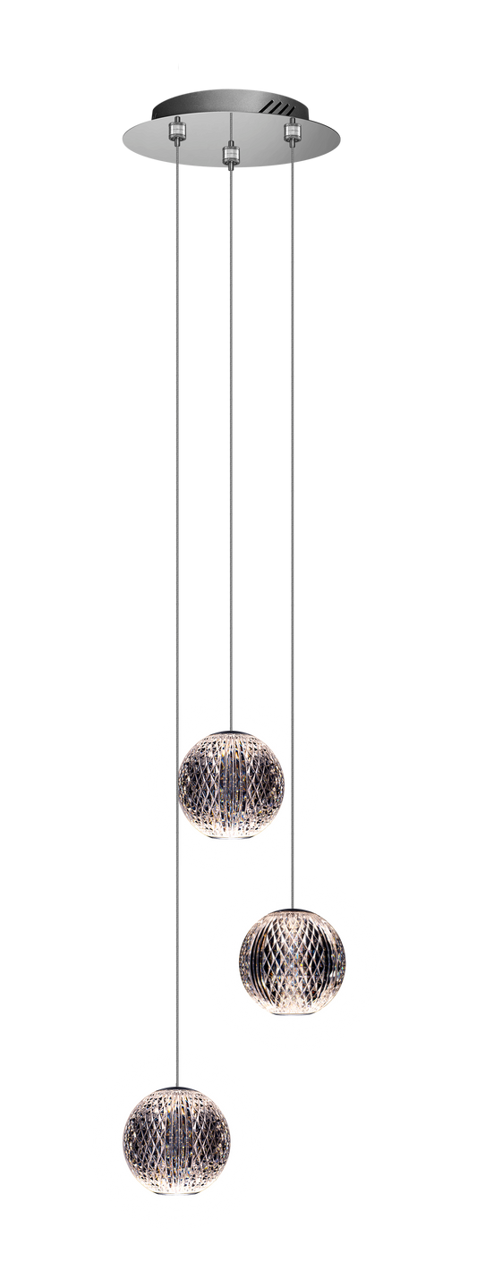 Maxim 3 Light Round Spiral Pendant