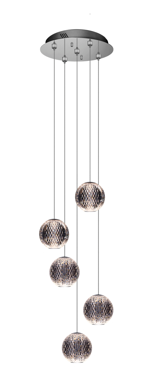 Maxim 5 Light Round Spiral Pendant
