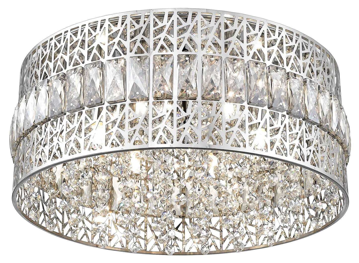 Trinity 6 Light Chrome & Crystal Flush