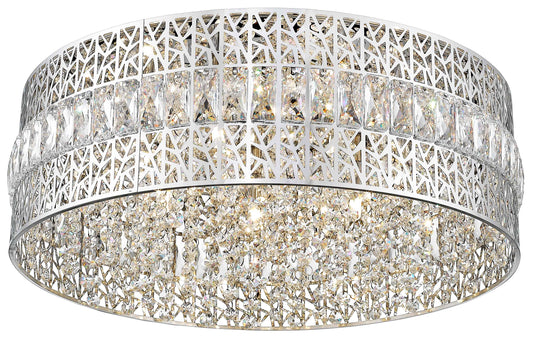 Trinity 7 Light Chrome & Crystal Flush