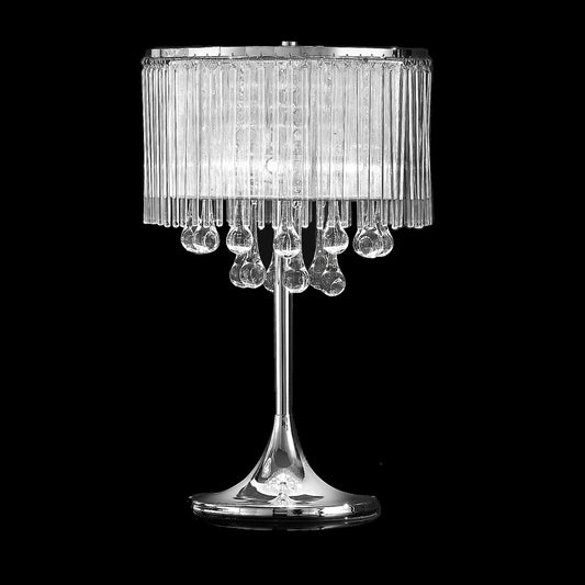 Hurn 3 Light Chrome & Crystal Table Lamp