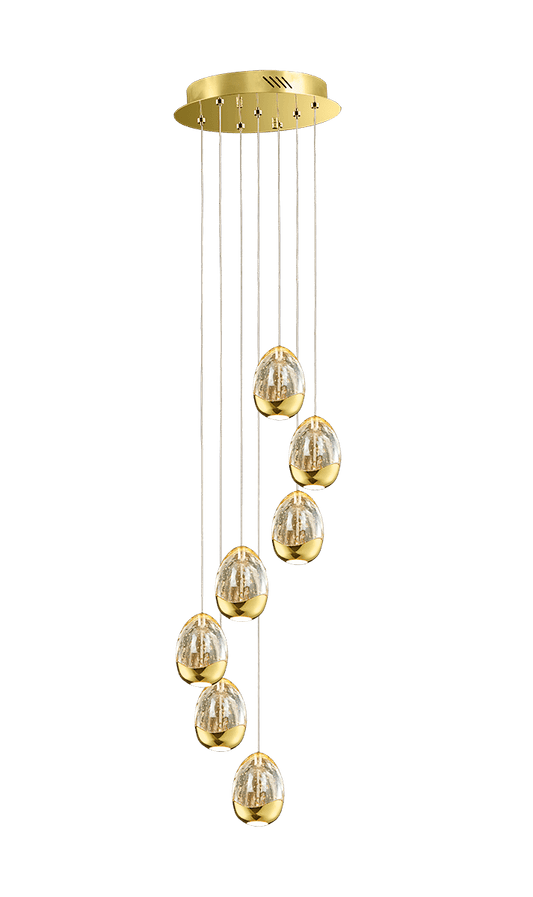 Huckley 7 Light LED Spiral Pendant