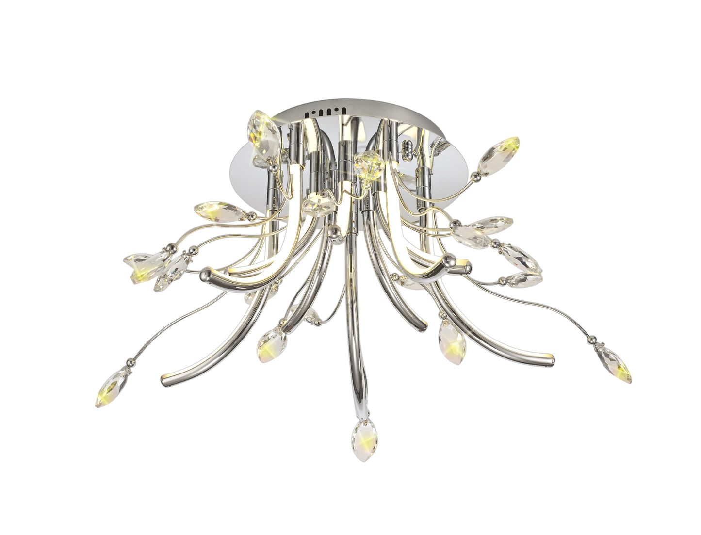 Bailey LED Chrome & Crystal Semi-Flush