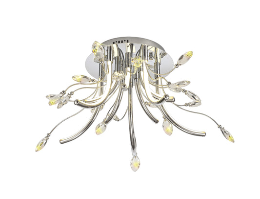 Bailey LED Chrome & Crystal Semi-Flush
