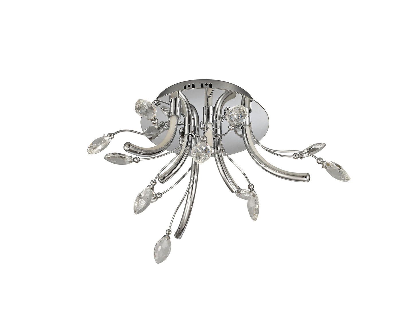 Bailey LED Chrome & Crystal Semi-Flush