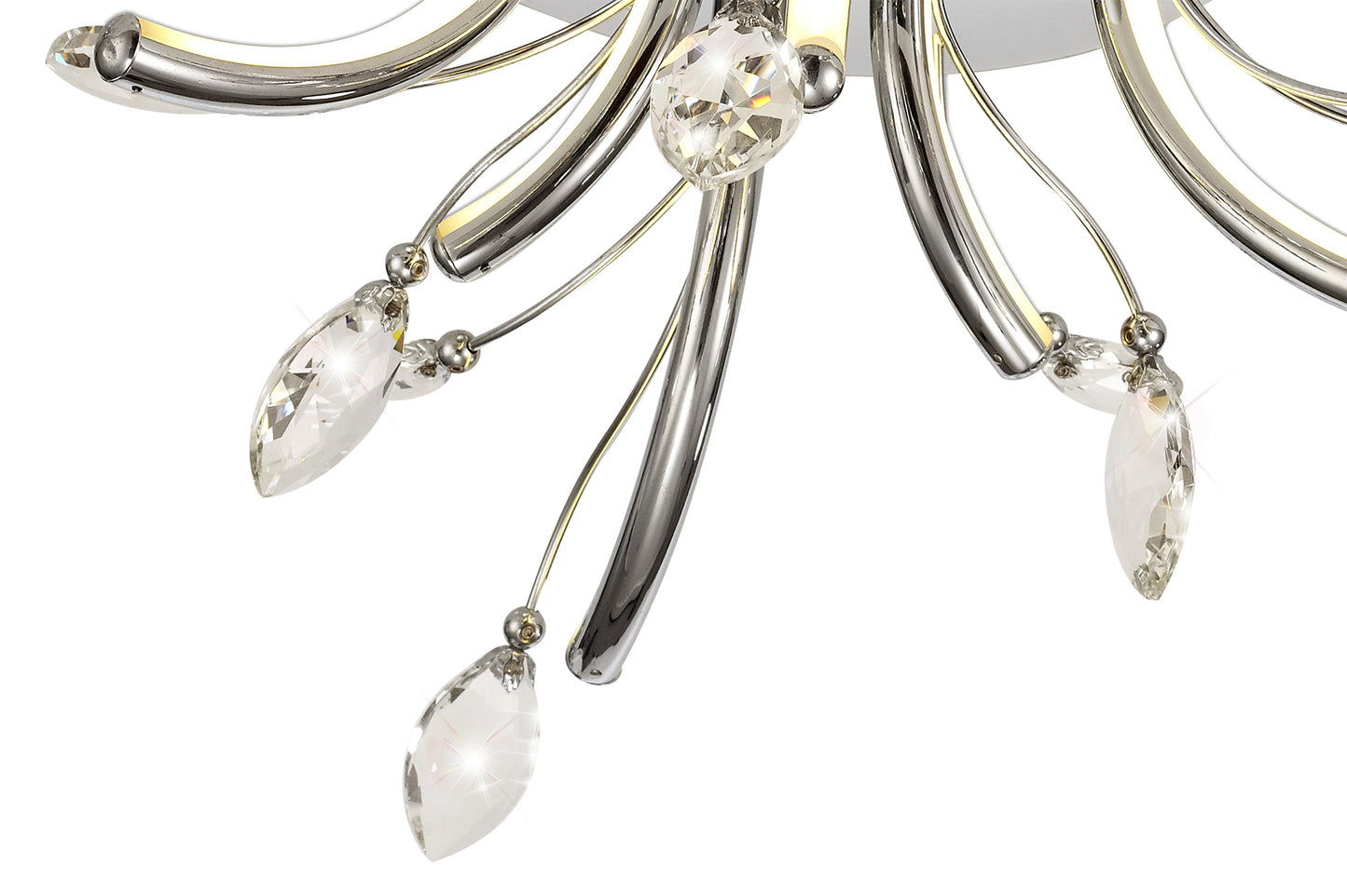 Bailey LED Chrome & Crystal Semi-Flush