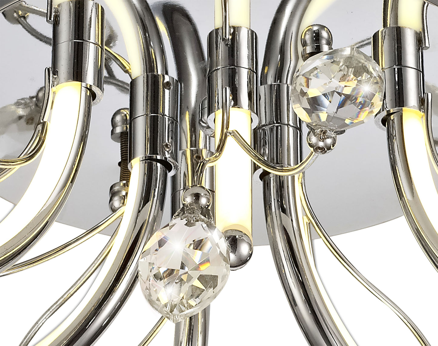 Bailey LED Chrome & Crystal Semi-Flush