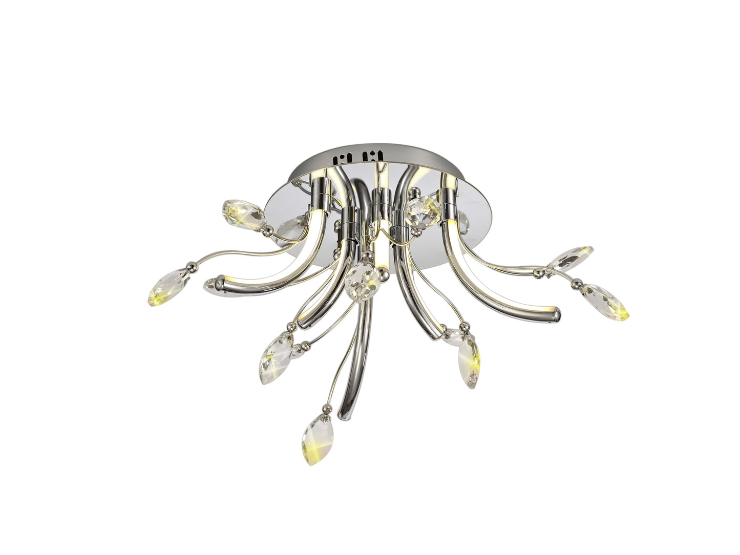 Bailey LED Chrome & Crystal Semi-Flush