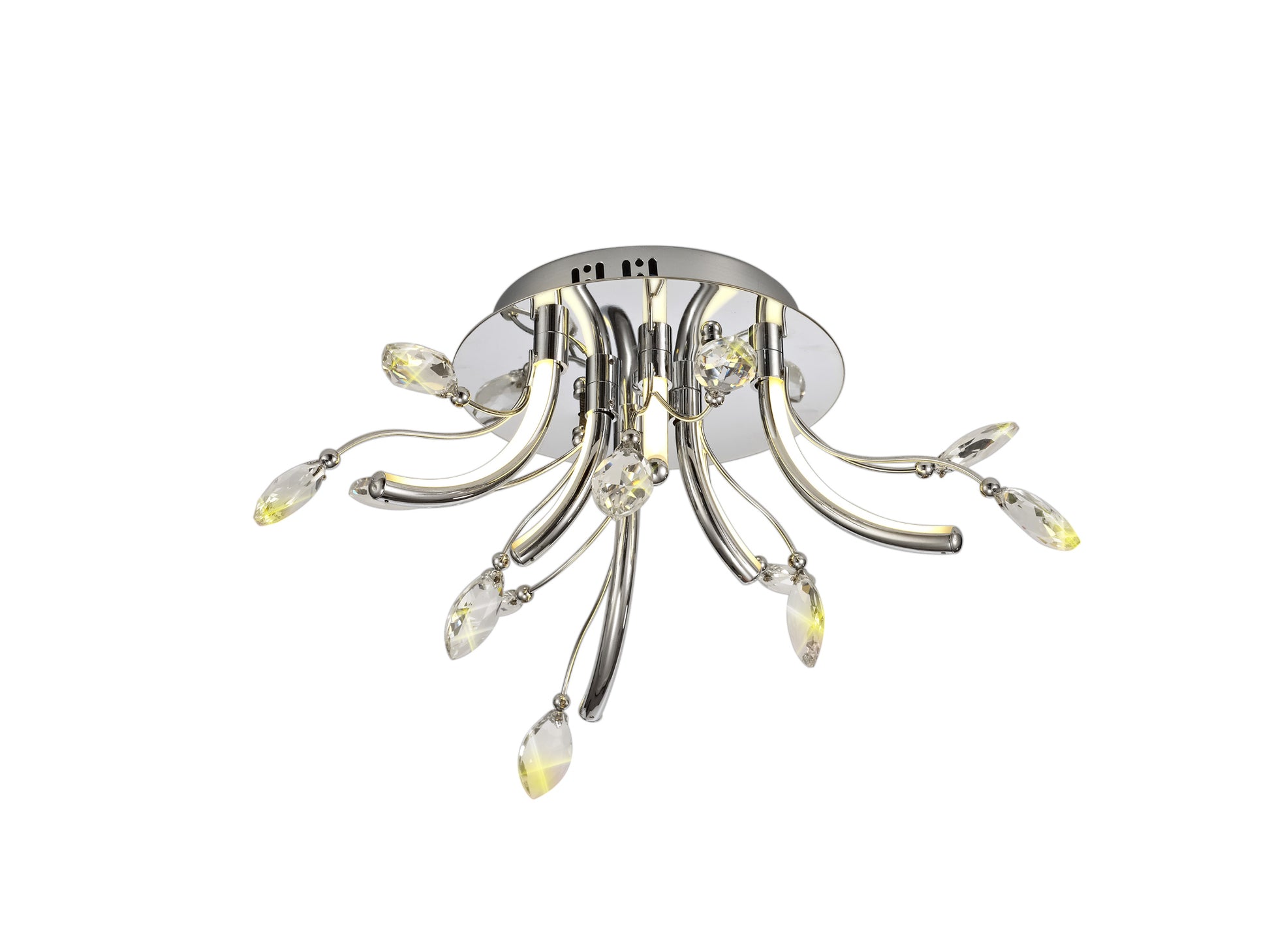 Bailey LED Chrome & Crystal Semi-Flush