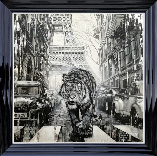 Artist Ben Jeffery ‘City Guardian’   New for 2021  Signed Limited Edition Canvas, Finished with palladium leaf.  Supplied in a black gloss frame.  Size Framed - 76x76cm  Edition of 45.