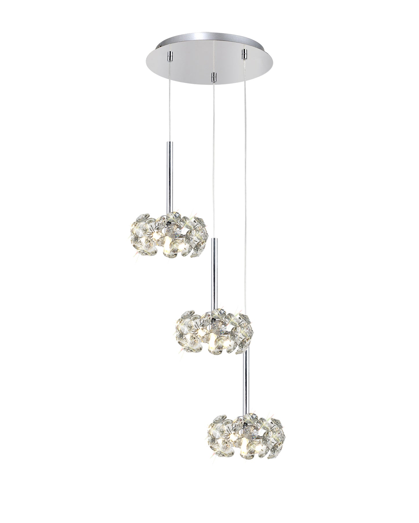 Kresta 3 Light Round Spiral Pendant