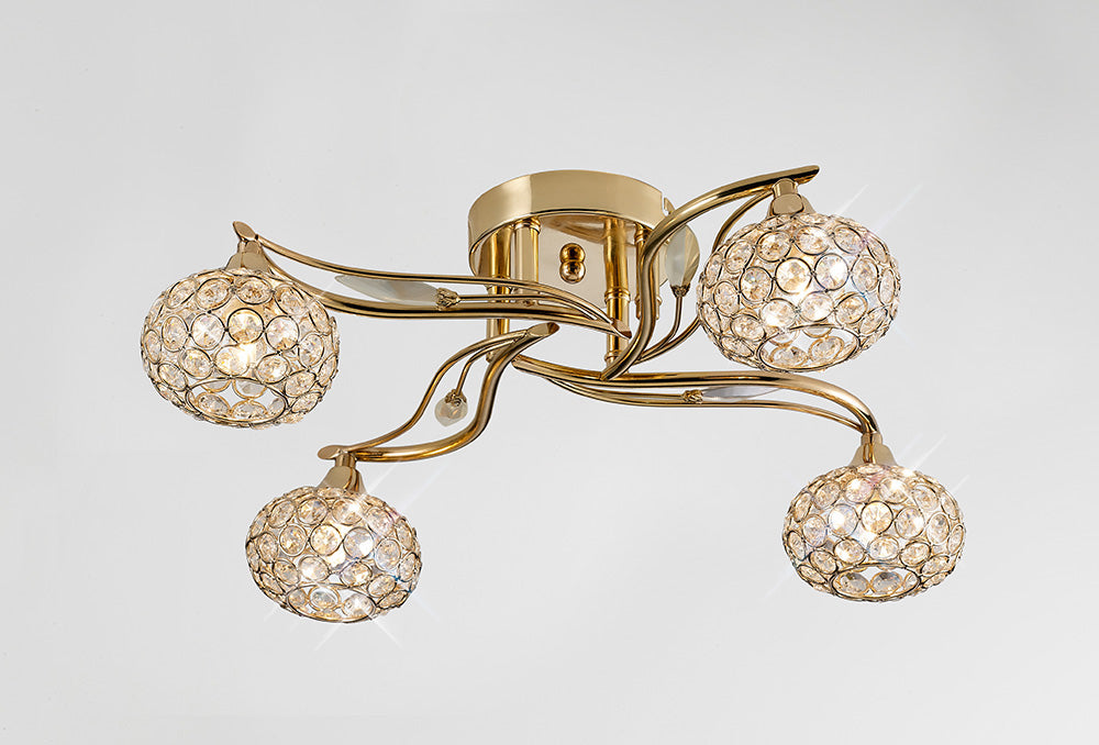Sylvan Crystal 4 Light Flush