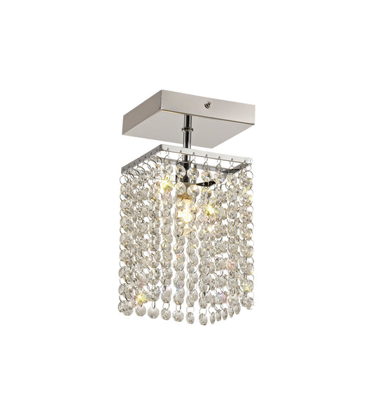 Devon Single Crystal Semi-Flush Pendant - IP44