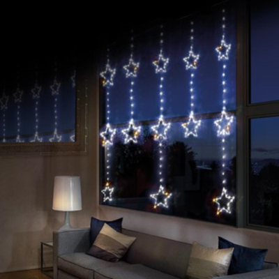 Star Wire Twinkling LED Curtain Lights