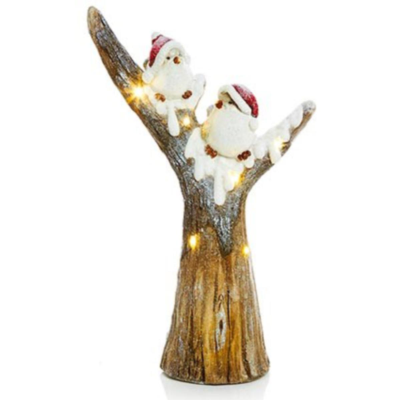 Snowy Tree & Christmas Birds - Light Up