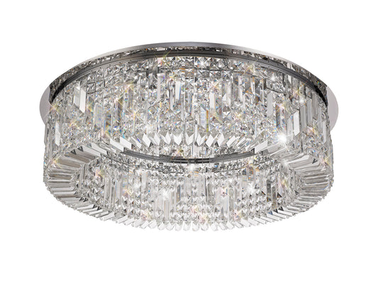 Regent Large Chrome Flush Chandelier